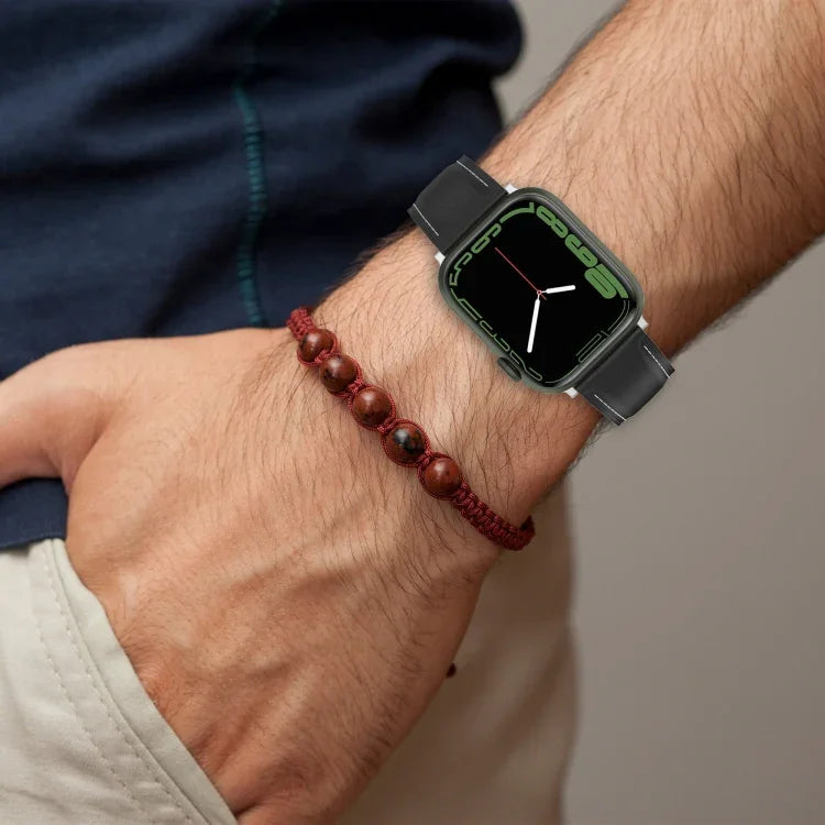 Dây Đeo Đồng Hồ Da Bò Lớp Trên May Cho Apple Watch Series, 7 41mm / 6&SE&5&4 40mm / 3&2&1 38mm 20mm, 7 45mm / 6&SE&5&4 44mm / 3&2&1 42mm 22mm, 7 41mm / 6&SE&5&4 40mm / 3&2&1 38mm 22mm, 7 45mm / 6&SE&5&4 44mm / 3&2&1 42mm 20mm