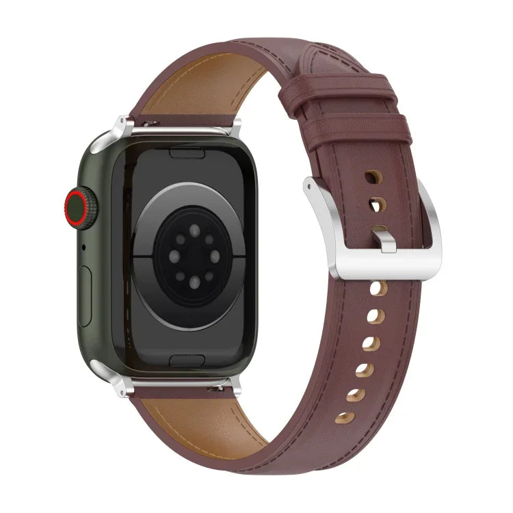 Dây Đeo Đồng Hồ Da Bò Lớp Trên May Cho Apple Watch Series, 7 41mm / 6&SE&5&4 40mm / 3&2&1 38mm 20mm, 7 45mm / 6&SE&5&4 44mm / 3&2&1 42mm 22mm, 7 41mm / 6&SE&5&4 40mm / 3&2&1 38mm 22mm, 7 45mm / 6&SE&5&4 44mm / 3&2&1 42mm 20mm
