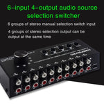 Bộ Chuyển Đổi Tín Hiệu Âm Thanh RCA 6 Vào 4 Ra Bộ Lựa Chọn Phân Phối Điều Khiển Công Tắc