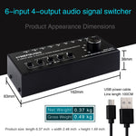 Bộ Chuyển Đổi Tín Hiệu Âm Thanh RCA 6 Vào 4 Ra Bộ Lựa Chọn Phân Phối Điều Khiển Công Tắc