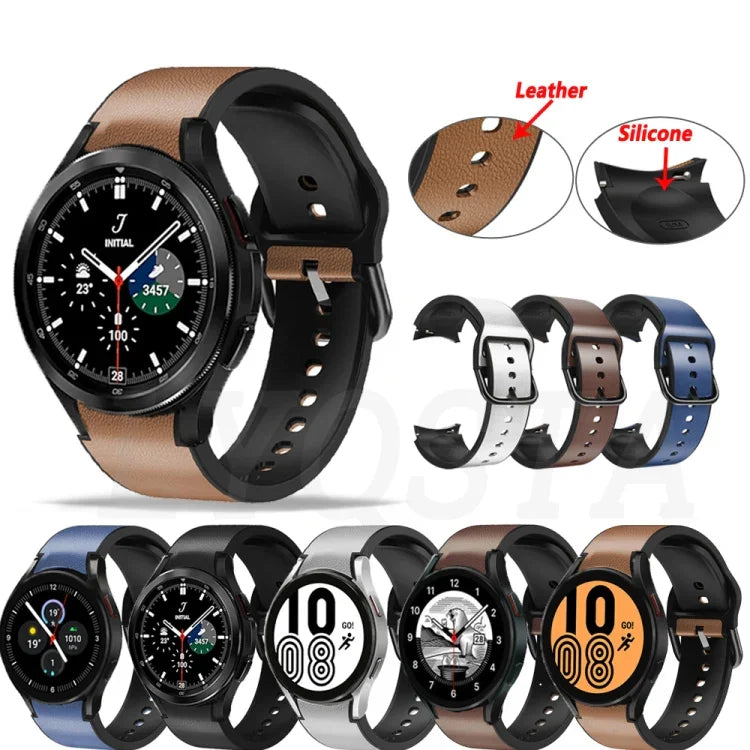 Dây đeo da dán silicone 20mm, Dành cho Samsung Galaxy Watch 4 40mm, Samsung Galaxy Watch 4 44mm, Dành cho Samsung Galaxy Watch 4 Classic 42mm, Dành cho Samsung Galaxy Watch 4 Classic 46mm