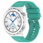 Protruding Head Silver Buckle Silicone Watch Band, For Huawei Watch GT 3 Pro 46mm 22mm, For Huawei Watch GT 3 Pro 43mm 20mm