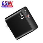 Bộ sạc laptop PD-65W USB-C / Type-C + QC3.0 USB, phích cắm AU / US / EU / UK, phích cắm AU / US / EU / UK
