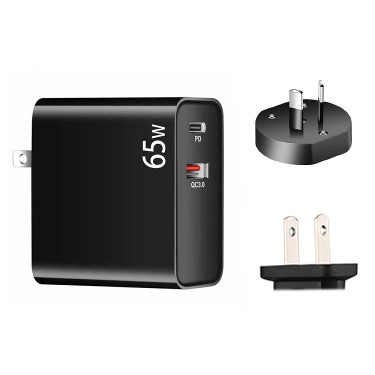 Bộ sạc laptop PD-65W USB-C / Type-C + QC3.0 USB, phích cắm AU / phích cắm US, phích cắm AU / phích cắm US