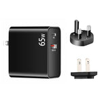 Bộ sạc laptop PD-65W USB-C / Type-C + QC3.0 USB, phích cắm UK / phích cắm US, phích cắm UK / phích cắm US