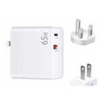 Bộ sạc laptop PD-65W USB-C / Type-C + QC3.0 USB, phích cắm UK / phích cắm US, phích cắm UK / phích cắm US