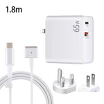 Bộ sạc laptop USB-C / Type-C + QC3.0 65W PD + Cáp dữ liệu USB-C / Type-C sang MagSafe 2 / đầu T dài 1.8m, Phích cắm Anh / Phích cắm Mỹ, Cáp MagSafe 2 / T, Phích cắm Anh / Phích cắm Mỹ
