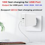 Bộ sạc laptop USB-C / Type-C + QC3.0 65W PD + Cáp dữ liệu USB-C / Type-C sang MagSafe 2 / đầu T dài 1.8m, Phích cắm Anh / Phích cắm Mỹ, Cáp MagSafe 2 / T, Phích cắm Anh / Phích cắm Mỹ