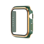 Ốp đồng hồ PC hai màu mạ điện + kính cường lực, dành cho Apple Watch Series 9 / 8 / 7 45mm, dành cho Apple Watch Series 6/5/4/SE 44mm
