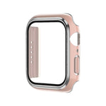 Ốp đồng hồ PC hai màu mạ điện + kính cường lực, dành cho Apple Watch Series 9 / 8 / 7 45mm, dành cho Apple Watch Series 6/5/4/SE 44mm