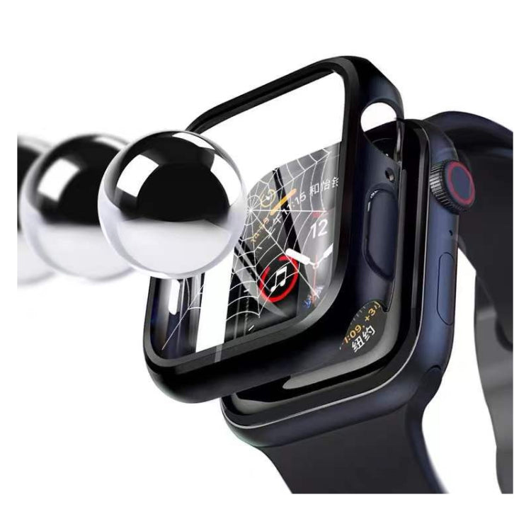 Ốp đồng hồ PC hai màu mạ điện + kính cường lực, dành cho Apple Watch Series 9 / 8 / 7 45mm, dành cho Apple Watch Series 6/5/4/SE 44mm