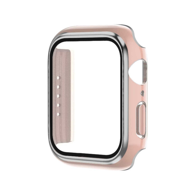 Ốp đồng hồ PC hai màu mạ điện + kính cường lực, dành cho Apple Watch Series 3/2/1 42mm, dành cho Apple Watch Series 9 / 8 / 7 41mm