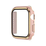 Ốp đồng hồ PC hai màu mạ điện + kính cường lực, dành cho Apple Watch Series 3/2/1 42mm, dành cho Apple Watch Series 9 / 8 / 7 41mm
