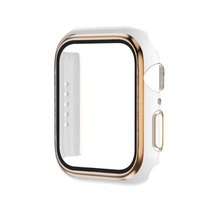 Ốp đồng hồ PC hai màu mạ điện + kính cường lực, dành cho Apple Watch Series 3/2/1 42mm, dành cho Apple Watch Series 9 / 8 / 7 41mm