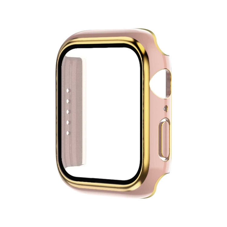 Ốp đồng hồ PC hai màu mạ điện + kính cường lực, dành cho Apple Watch Series 3/2/1 42mm, dành cho Apple Watch Series 9 / 8 / 7 41mm