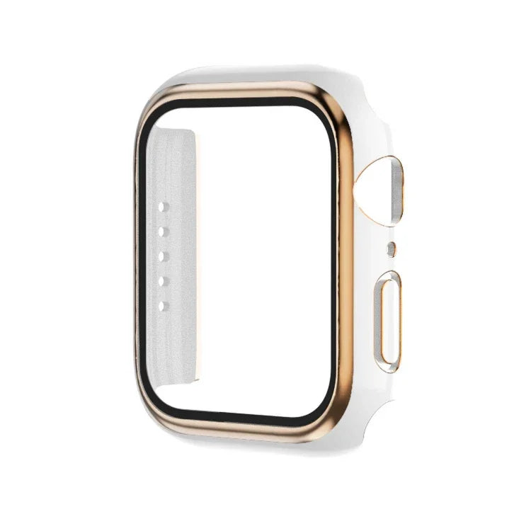 Ốp đồng hồ PC mạ điện hai màu + kính cường lực, Dành cho Apple Watch Series 6/5/4/SE 40mm, Dành cho Apple Watch Series 3/2/1 38mm