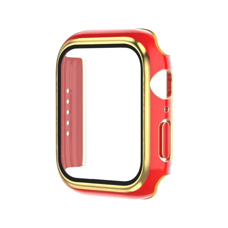 Ốp đồng hồ PC mạ điện hai màu + kính cường lực, Dành cho Apple Watch Series 6/5/4/SE 40mm, Dành cho Apple Watch Series 3/2/1 38mm