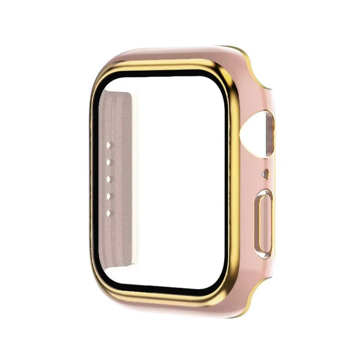 Ốp đồng hồ PC mạ điện hai màu + kính cường lực, Dành cho Apple Watch Series 6/5/4/SE 40mm, Dành cho Apple Watch Series 3/2/1 38mm