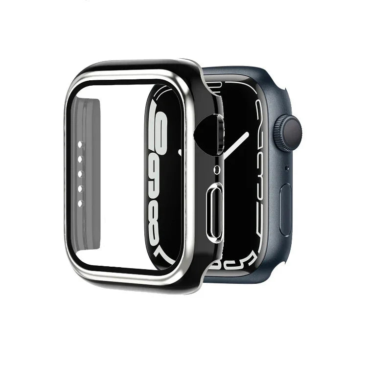 Ốp đồng hồ PC mạ điện hai màu + kính cường lực, Dành cho Apple Watch Series 6/5/4/SE 40mm, Dành cho Apple Watch Series 3/2/1 38mm