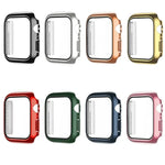 Ốp Đồng Hồ PC Đơn Sắc Mạ Điện Kèm Miếng Dán Cường Lực, Cho Apple Watch Series 9 / 8 / 7 45mm, Cho Apple Watch Series 8 / 7 45mm, Cho Apple Watch Series 6/5/4/SE 44mm, Cho Apple Watch Series 3/2/1 42mm, Cho Apple Watch Series 9 / 8 / 7 41mm