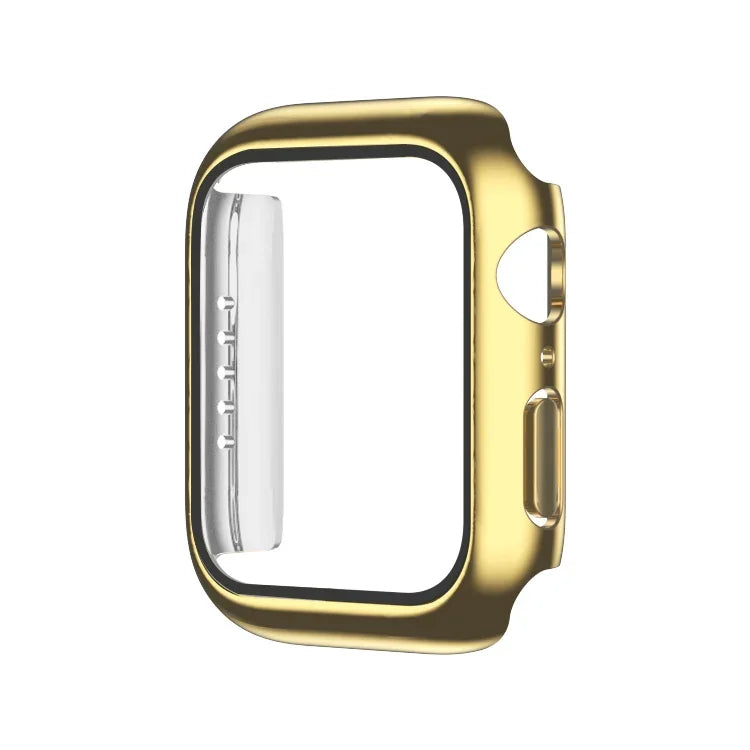 Ốp Đồng Hồ PC Đơn Sắc Mạ Điện Kèm Miếng Dán Cường Lực, Cho Apple Watch Series 9 / 8 / 7 45mm, Cho Apple Watch Series 8 / 7 45mm, Cho Apple Watch Series 6/5/4/SE 44mm, Cho Apple Watch Series 3/2/1 42mm, Cho Apple Watch Series 9 / 8 / 7 41mm