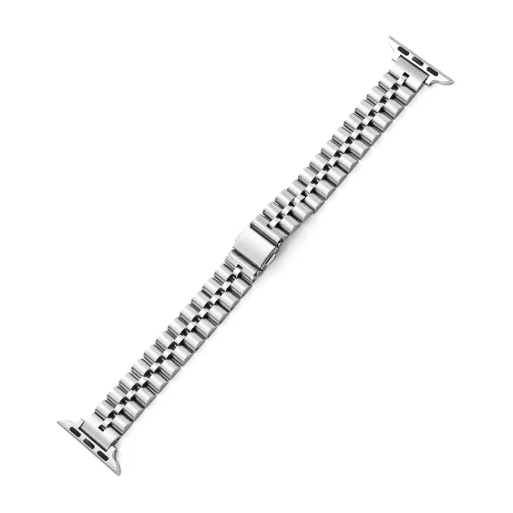 Dây đồng hồ kim loại ba hạt nửa tròn cho Apple Watch Series, 7 45mm / 6&SE&5&4 44mm / 3&2&1 42mm, 7 41mm / 6&SE&5&4 40mm / 3&2&1 38mm