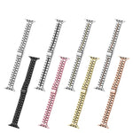 Dây đồng hồ kim loại ba hạt nửa tròn cho Apple Watch Series, 7 45mm / 6&SE&5&4 44mm / 3&2&1 42mm, 7 41mm / 6&SE&5&4 40mm / 3&2&1 38mm