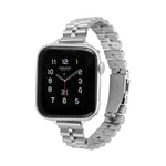 Dây đồng hồ kim loại ba hạt nửa tròn cho Apple Watch Series, 7 45mm / 6&SE&5&4 44mm / 3&2&1 42mm, 7 41mm / 6&SE&5&4 40mm / 3&2&1 38mm