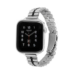 Dây đồng hồ kim loại ba hạt nửa tròn cho Apple Watch Series, 7 45mm / 6&SE&5&4 44mm / 3&2&1 42mm, 7 41mm / 6&SE&5&4 40mm / 3&2&1 38mm
