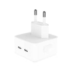 Bộ sạc PD 35W hai cổng USB-C / Type-C cho dòng iPhone / iPad, phích cắm EU, phích cắm EU