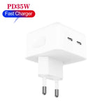 Bộ sạc PD 35W hai cổng USB-C / Type-C cho dòng iPhone / iPad, phích cắm EU, phích cắm EU
