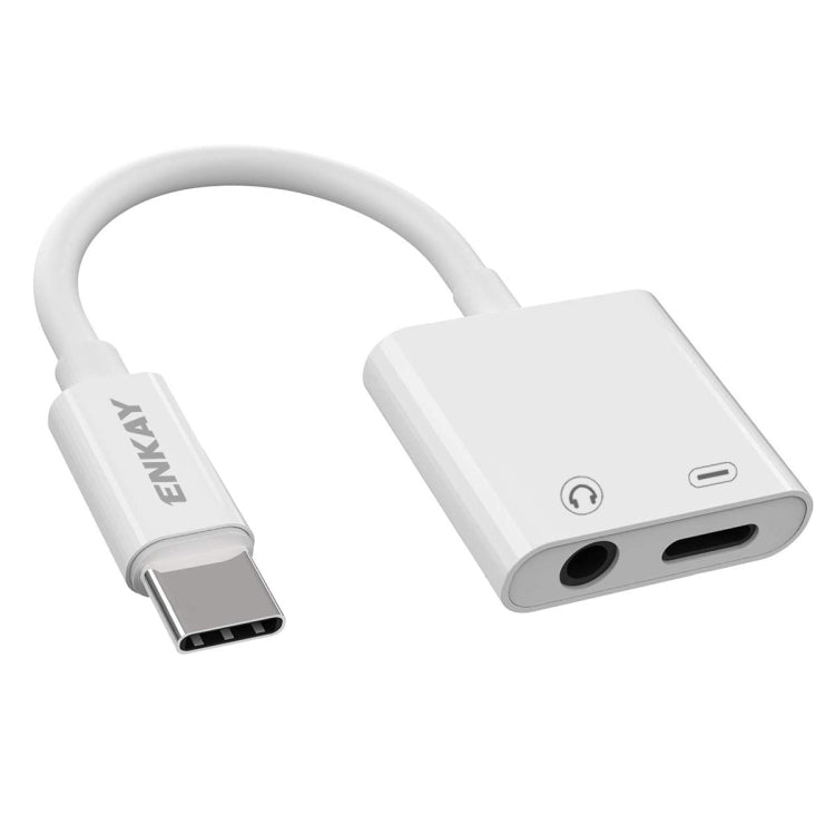 Cáp dữ liệu bộ chuyển đổi âm thanh 3.5mm + tai nghe & sạc Type-C ENKAY ENK-AT106 USB-C / Type-C
