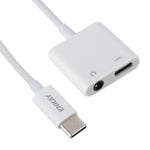 Cáp dữ liệu bộ chuyển đổi âm thanh 3.5mm + tai nghe & sạc Type-C ENKAY ENK-AT106 USB-C / Type-C