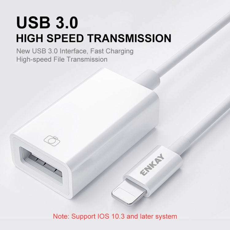 Cáp dữ liệu chuyển đổi ENKAY ENK-AT108 8 Pin sang USB 3.0 OTG cho iPhone / iPad