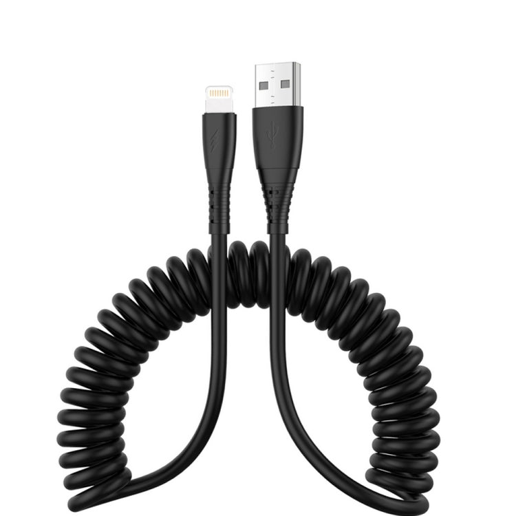 Cáp sạc dữ liệu điện thoại co giãn lò xo dài 1.5m, USB sang 8 Pin, USB sang Type-C, USB sang Micro USB