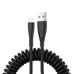 Cáp sạc dữ liệu điện thoại co giãn lò xo dài 1.5m, USB sang 8 Pin, USB sang Type-C, USB sang Micro USB