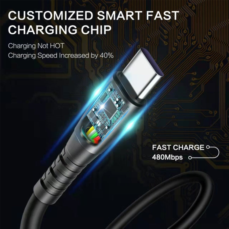 Cáp sạc dữ liệu điện thoại co giãn lò xo dài 1.5m, USB sang 8 Pin, USB sang Type-C, USB sang Micro USB