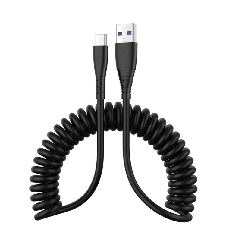 Cáp sạc dữ liệu điện thoại co giãn lò xo dài 1.5m, USB sang 8 Pin, USB sang Type-C, USB sang Micro USB