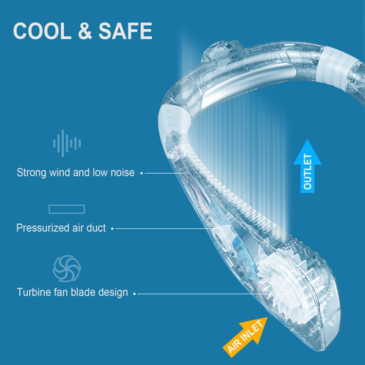 Quạt cổ treo làm mát không lá hương liệu mini USB di động, màu đen, trắng