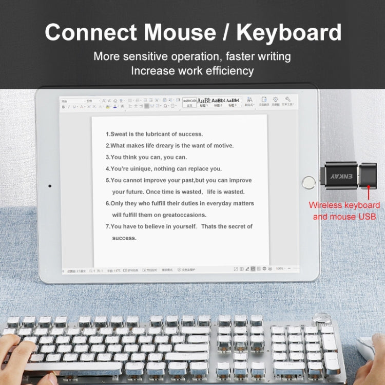 Bộ chuyển đổi OTG ENKAY ENK-AT110 8 Pin đực sang USB 3.0 cái hợp kim nhôm, ENK-AT110