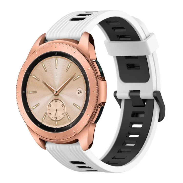 Dây đồng hồ silicone hai màu họa tiết dọc 20mm, Dành cho Samsung Galaxy Watch 42mm, Dành cho Samsung Gear Sport, Dành cho Samsung Gear S2 Classic