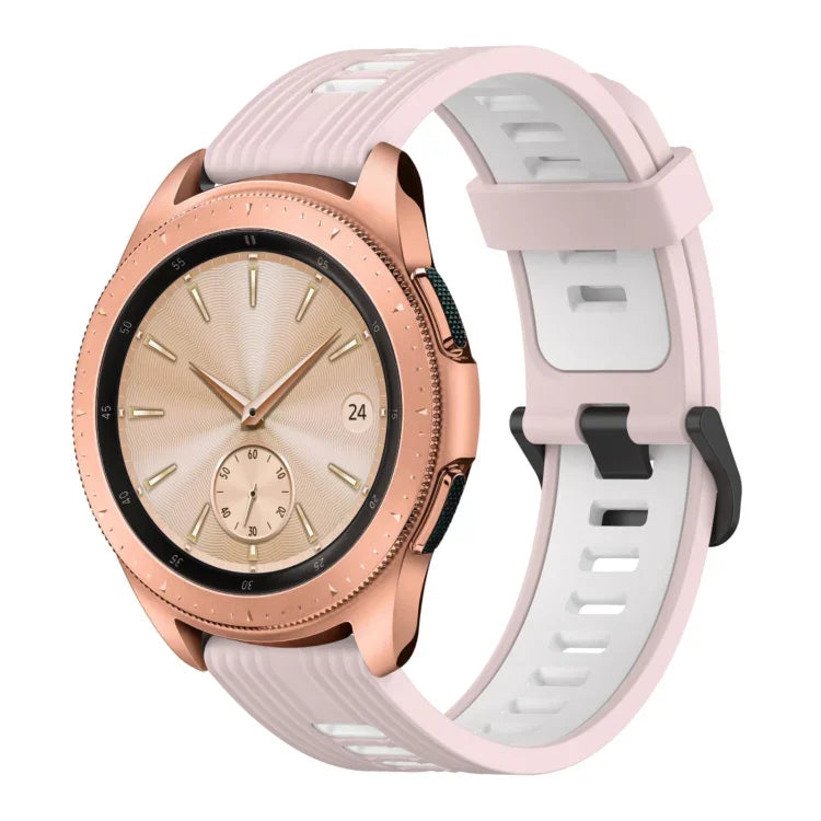 Dây đồng hồ silicone hai màu họa tiết dọc 20mm, Dành cho Samsung Galaxy Watch 42mm, Dành cho Samsung Gear Sport, Dành cho Samsung Gear S2 Classic