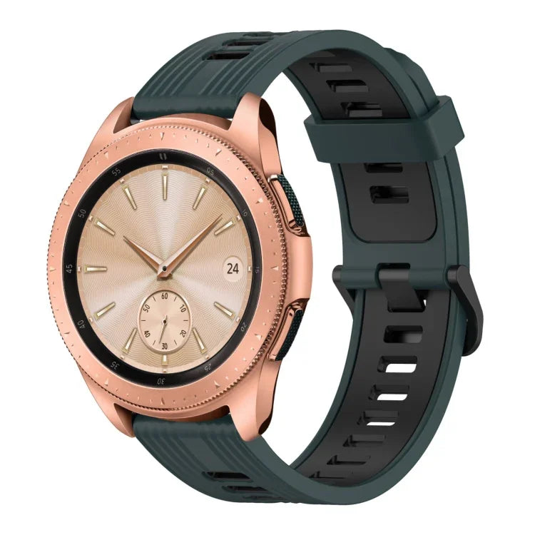 Dây đồng hồ silicone hai màu họa tiết dọc 20mm, Dành cho Samsung Galaxy Watch 42mm, Dành cho Samsung Gear Sport, Dành cho Samsung Gear S2 Classic