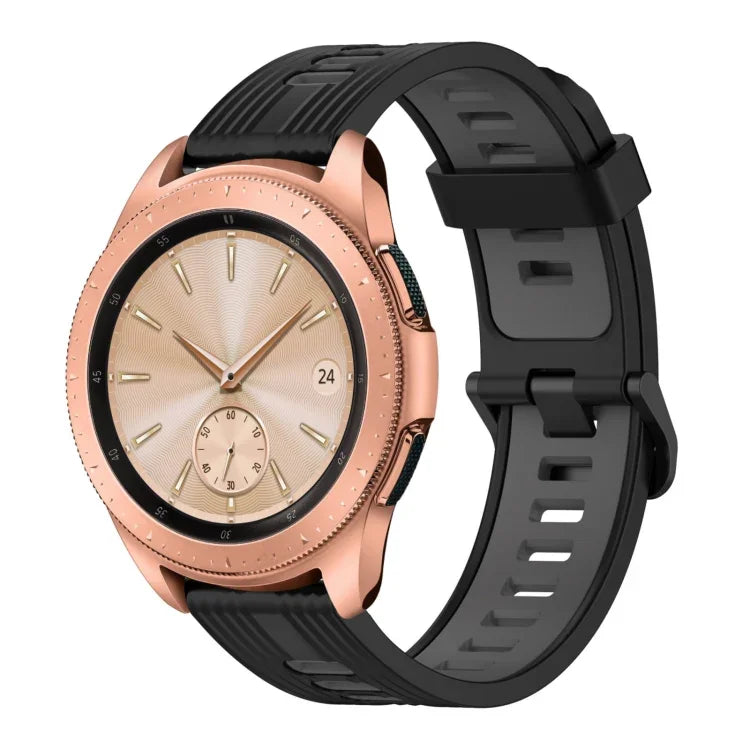 Dây đồng hồ silicone hai màu họa tiết dọc 20mm, Dành cho Samsung Galaxy Watch 42mm, Dành cho Samsung Gear Sport, Dành cho Samsung Gear S2 Classic