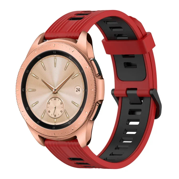 Dây đồng hồ silicone hai màu họa tiết dọc 20mm, Dành cho Samsung Galaxy Watch 42mm, Dành cho Samsung Gear Sport, Dành cho Samsung Gear S2 Classic