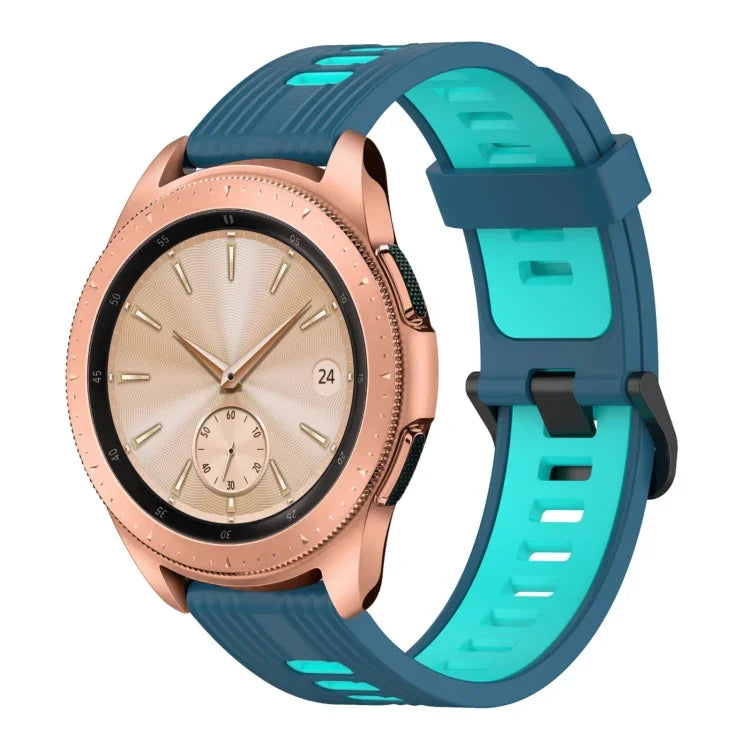 Dây đồng hồ silicone hai màu họa tiết dọc 20mm, Dành cho Samsung Galaxy Watch 42mm, Dành cho Samsung Gear Sport, Dành cho Samsung Gear S2 Classic