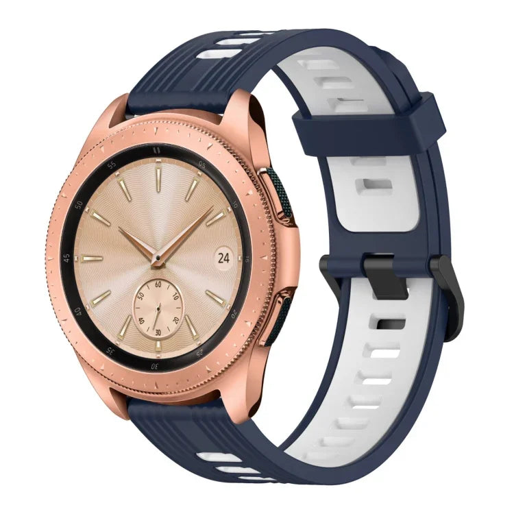 Dây đồng hồ silicone hai màu họa tiết dọc 20mm, Dành cho Samsung Galaxy Watch 42mm, Dành cho Samsung Gear Sport, Dành cho Samsung Gear S2 Classic