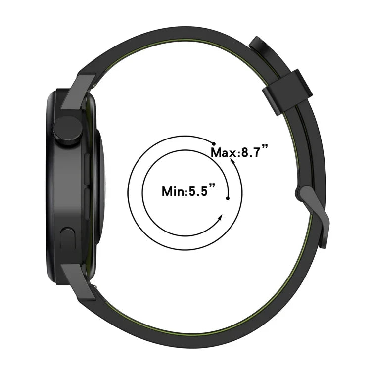 Dây đồng hồ silicone hai màu họa tiết dọc 20mm, Dành cho Samsung Galaxy Watch 42mm, Dành cho Samsung Gear Sport, Dành cho Samsung Gear S2 Classic