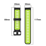 Dây đồng hồ silicone hai màu họa tiết dọc 20mm, Dành cho Samsung Galaxy Watch 42mm, Dành cho Samsung Gear Sport, Dành cho Samsung Gear S2 Classic