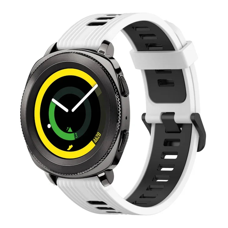 Dây đồng hồ silicone hai màu họa tiết dọc 20mm, Dành cho Samsung Galaxy Watch 42mm, Dành cho Samsung Gear Sport, Dành cho Samsung Gear S2 Classic